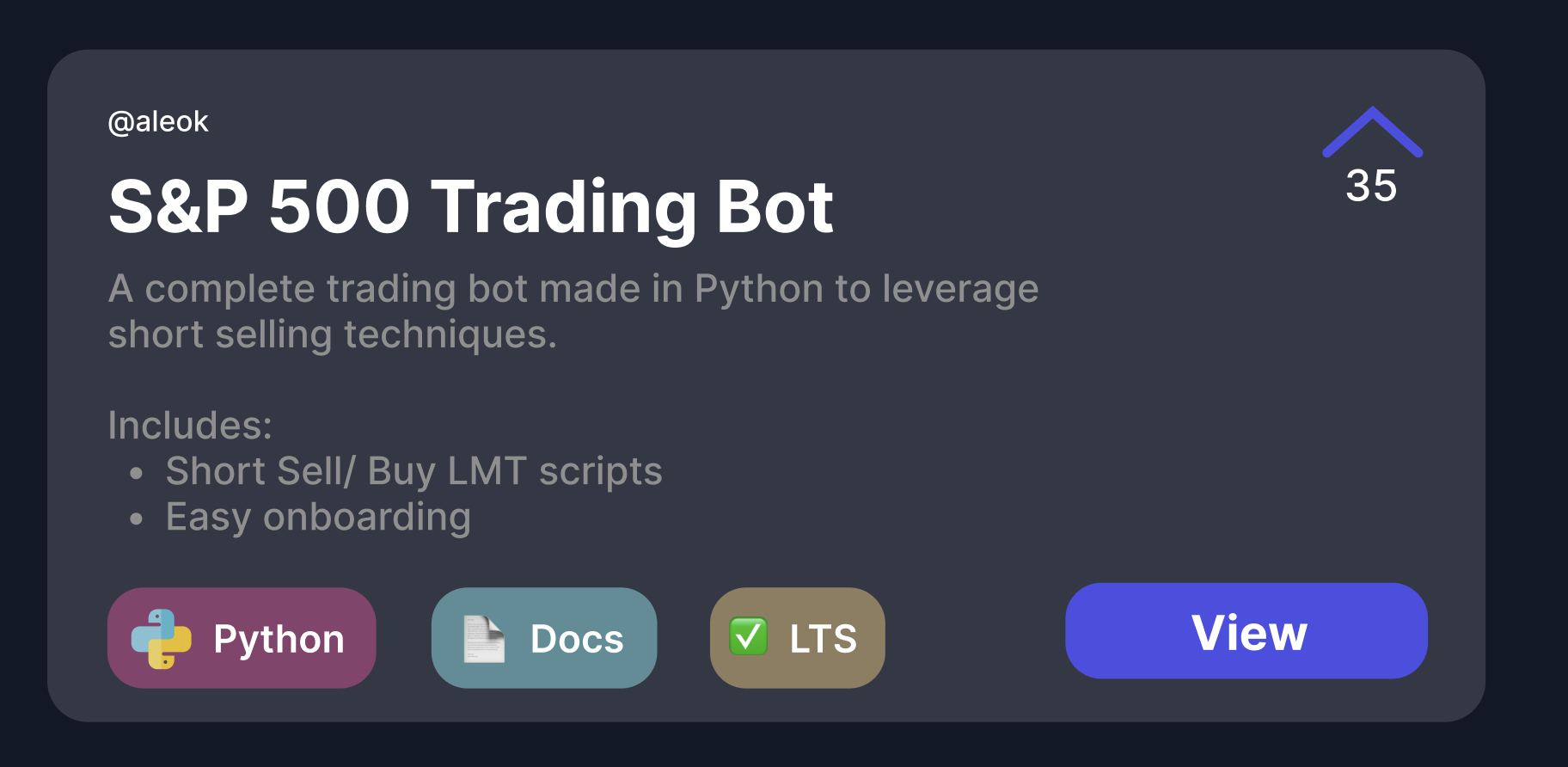 Image of a bot advertisement 